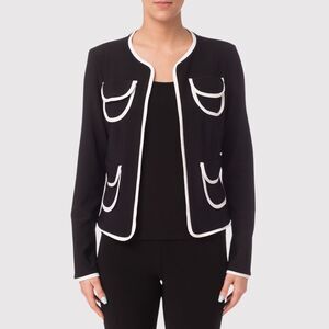 NEW Joseph Ribkoff Womens Blazer Black Long Sleeve Open Jacket Stretch Size 4